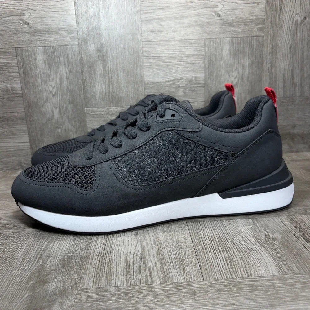Guess Sneakers Mens 13 Black Casual Monogram Low‎ Top NEW GMOLIVOS